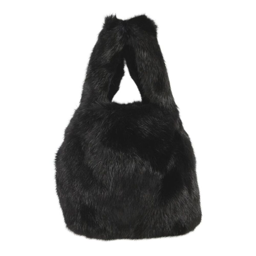 Pologeorgis Womens Mink Open Tote Top Handle Handbag Solid Black